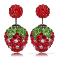 Czech Gem Earring Double Size Shamballa Anti Allergy Earring